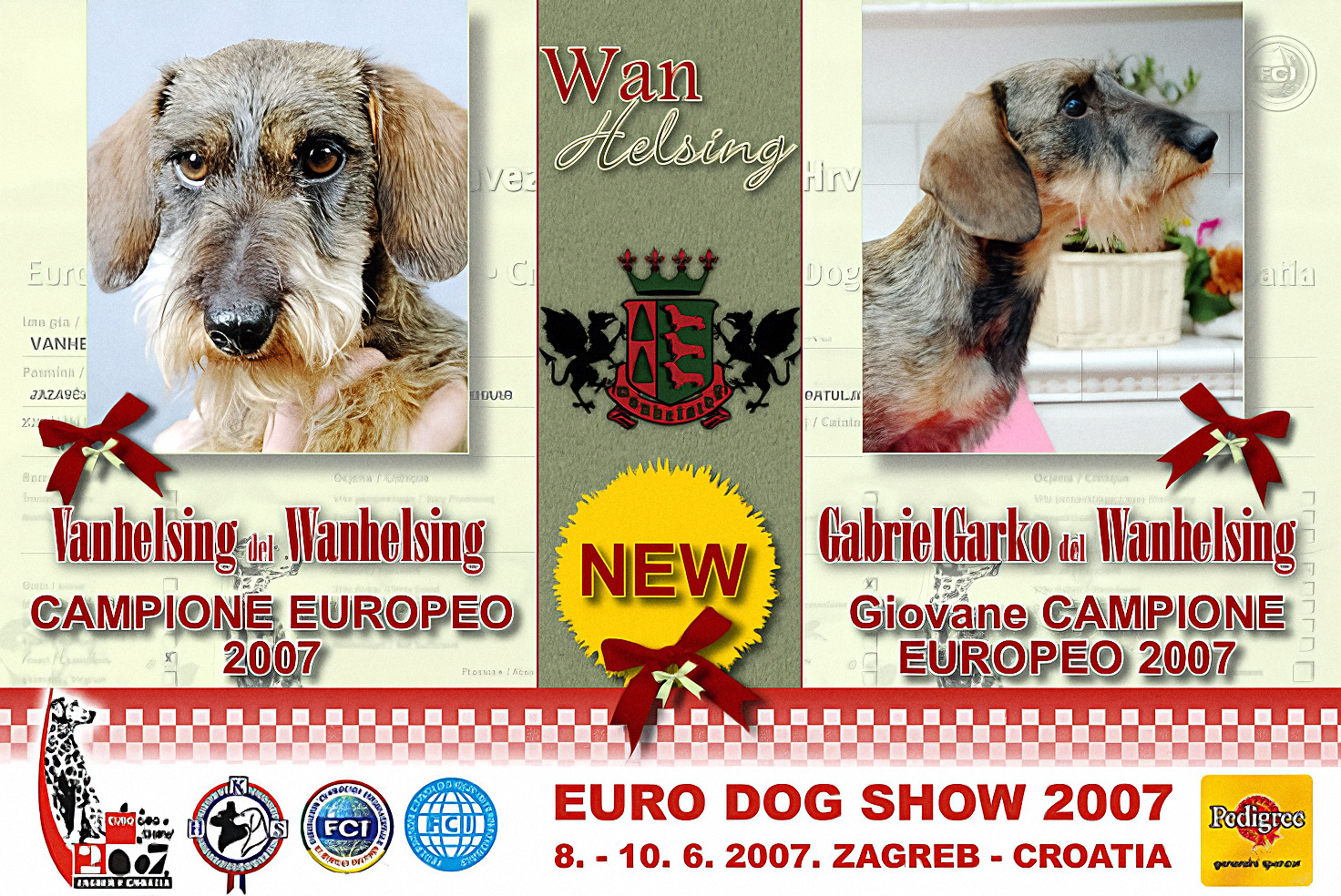 Pagina d’archivio: Euro Dog Show 2007 a Zagabria — Vanhelsing, Campione Europeo 2007, e GabrielGarko, Giovane Campione Europeo 2007